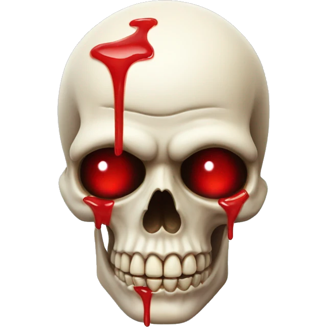 skull with red wax coming out of eyes emoji