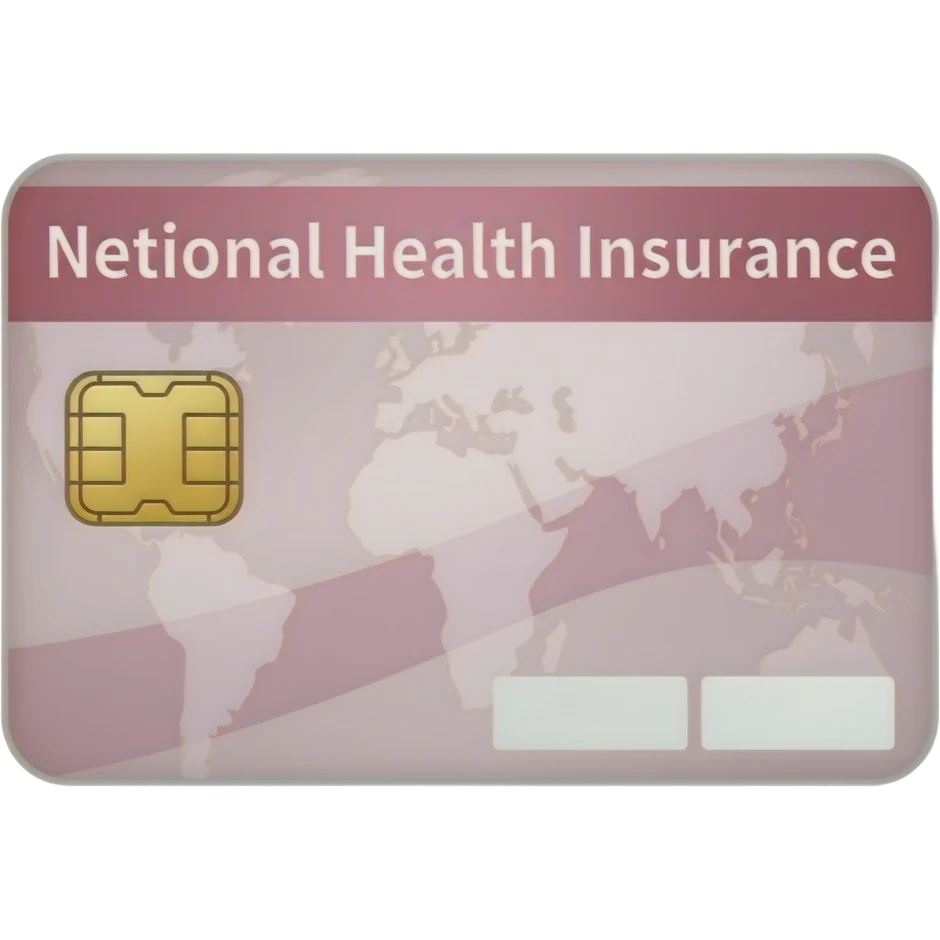 National Health Insurance and light pale pink emoji