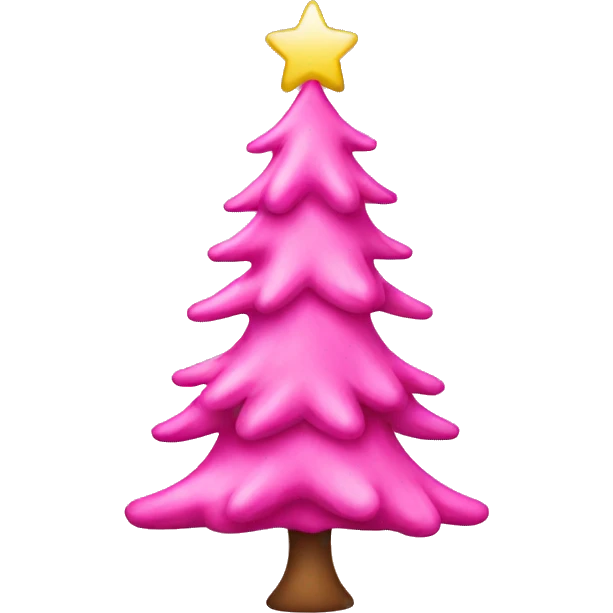 Pink Christmas tree  emoji