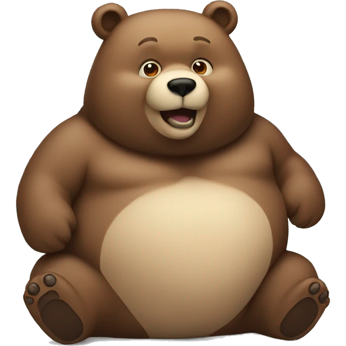 chubby bear with a belly emoji