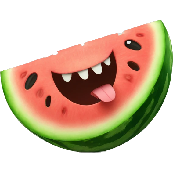 watermelon with sharp teeth emoji