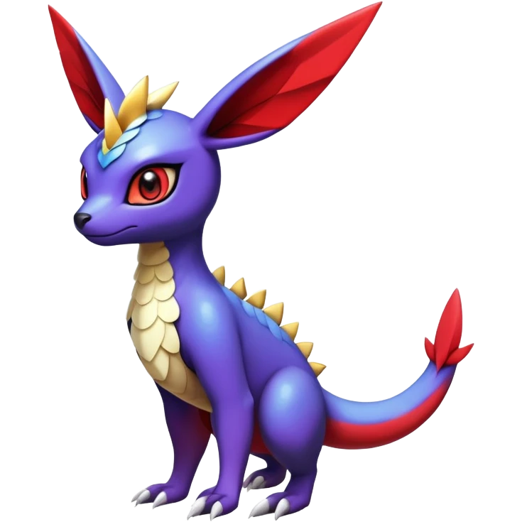  Cute Shiny Exotic Colorful Guilmon-Latias-Koraidon-Umbreon-Fakémon-hybrid-creature (full body)  emoji