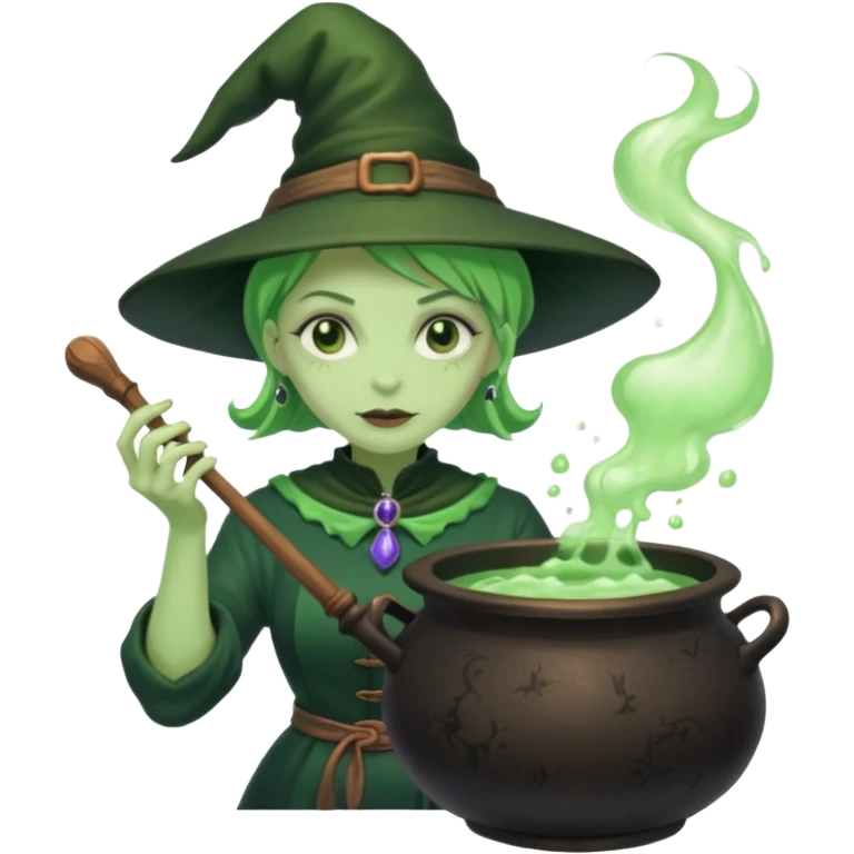 green witch cooking potion emoji