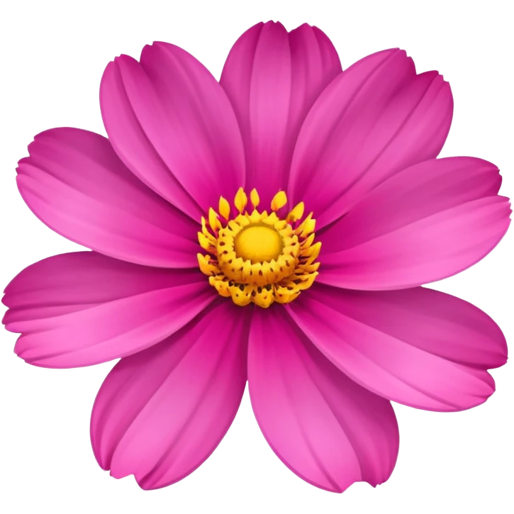cosmos flower, pink petals, yellow center emoji