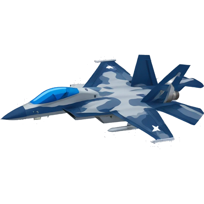 F-23 raptor with blue and navy camouflage  emoji