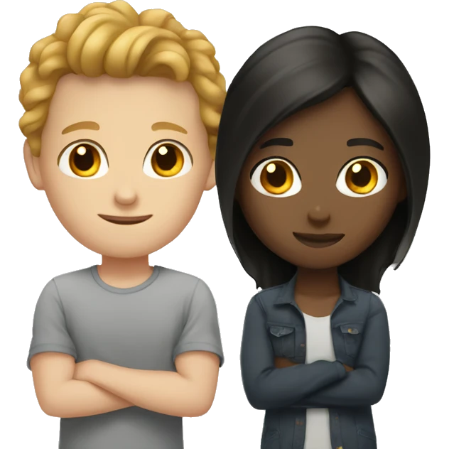 mixed girl and white boy  emoji
