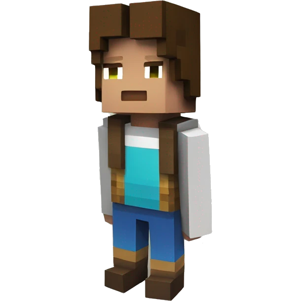 personnage minecraft brun avec les cheuveux boucle emoji
