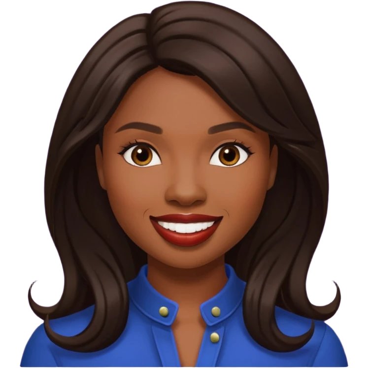 Jennifer Hudson with long dark brown hair emoji