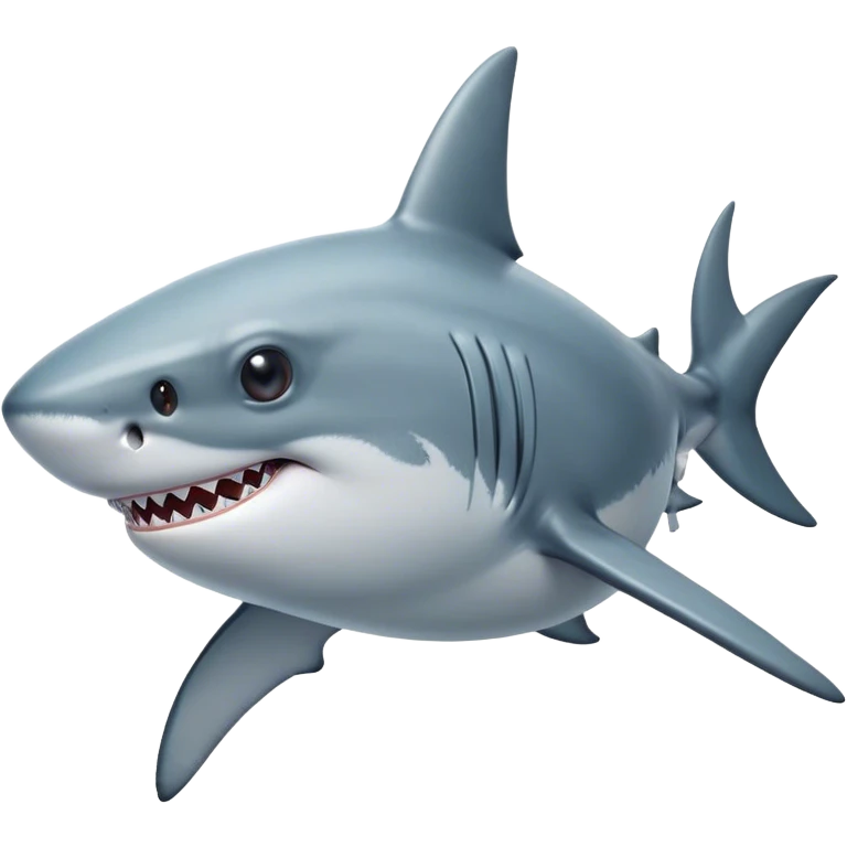 Cinematic Noble Shark Portrait Emoji, Poised and regal, with a sleek, powerful build and a smooth, streamlined body in icy gray and white tones, deep-set soulful piercing eyes, Simplified yet sharp and sophisticated features, highly detailed, glowing with a soft, dignified glow, high shine, intelligent and formidable, stylized with an air of oceanic majesty, focused and attentive, soft glowing outline, capturing the essence of a watchful and confident predator, so majestic it feels as though it could glide out of the screen with effortless authority! emoji