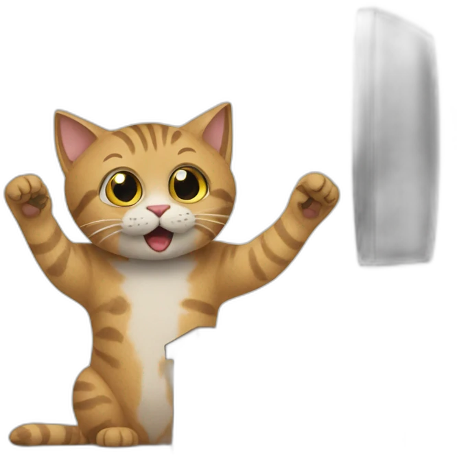 cat giving a presentation emoji