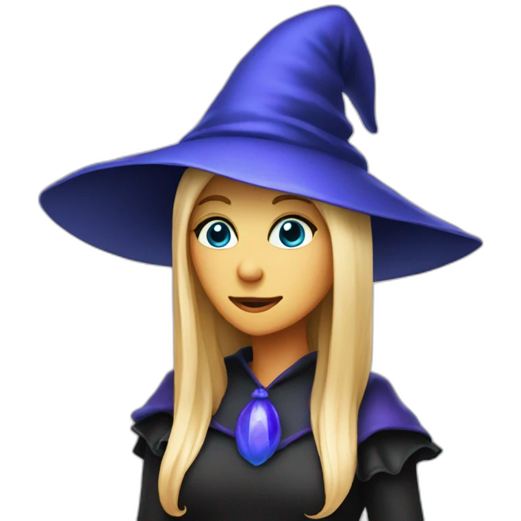 blue pointy hat for witch emoji