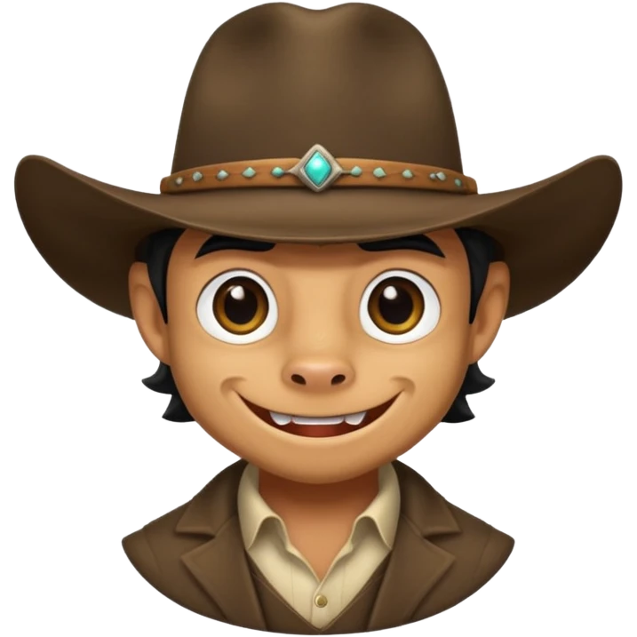 toothless dogman wearing a stetson emoji