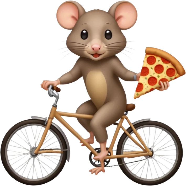 rat stealing pizza on a bike emoji