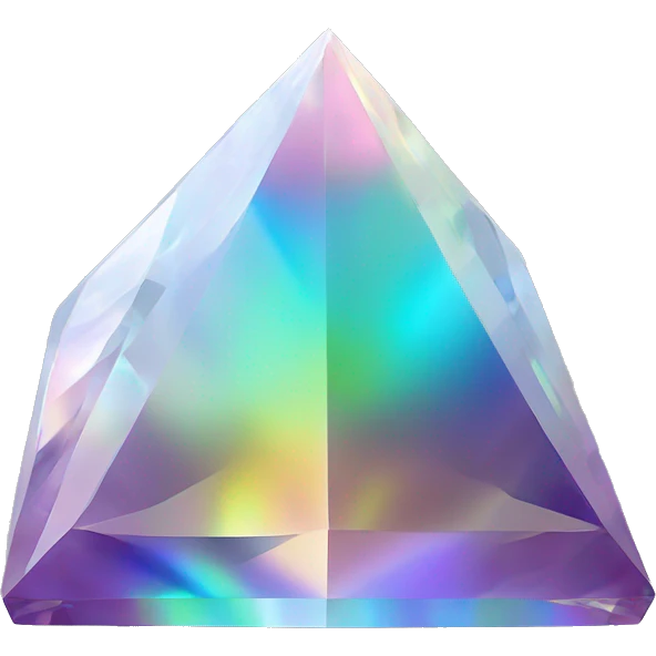 Pyramid-shaped 56-carat iridescent diamond crystal emoji