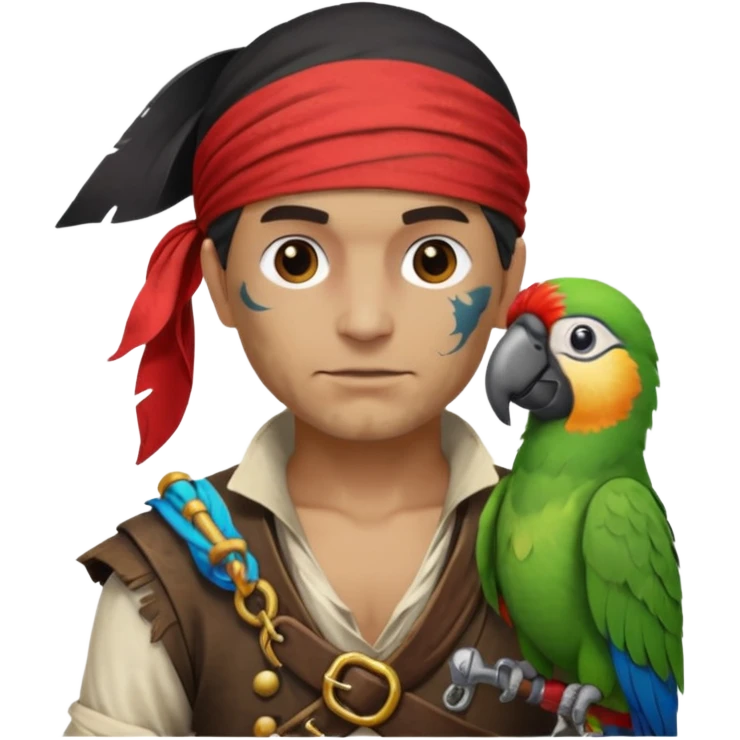 pirate and parrot emoji