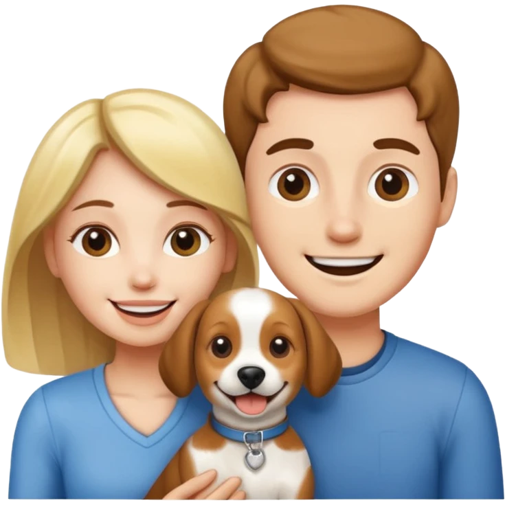 couple and their pet dog emoji