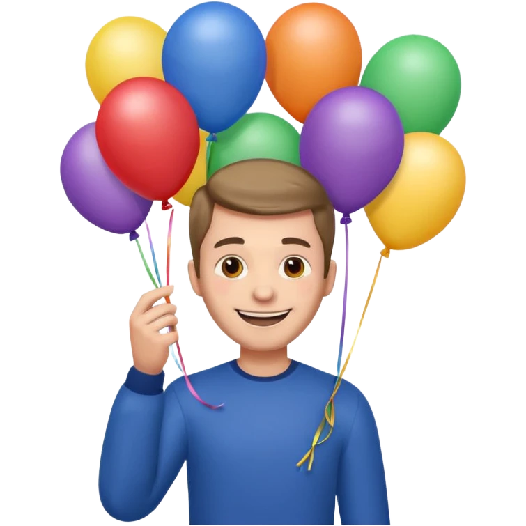 Guy with balloons emoji