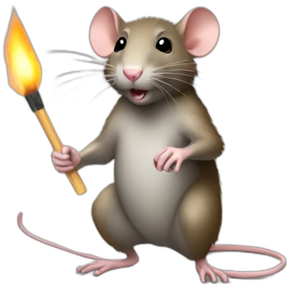 rat lighting a match emoji
