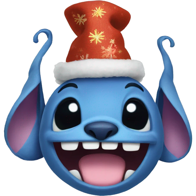 Stitch in a New Year's hat emoji
