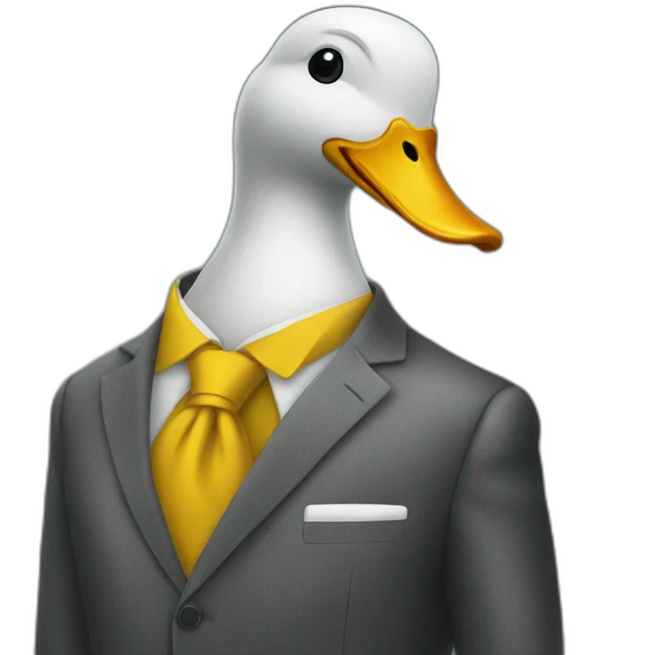 duck on suit working emoji