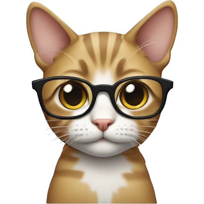 Cat with nerd glasses emoji