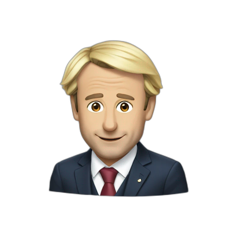 Macron embrasse lepen emoji