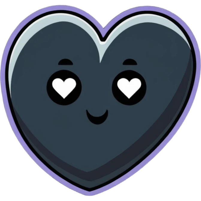 goth heart emoji emoji