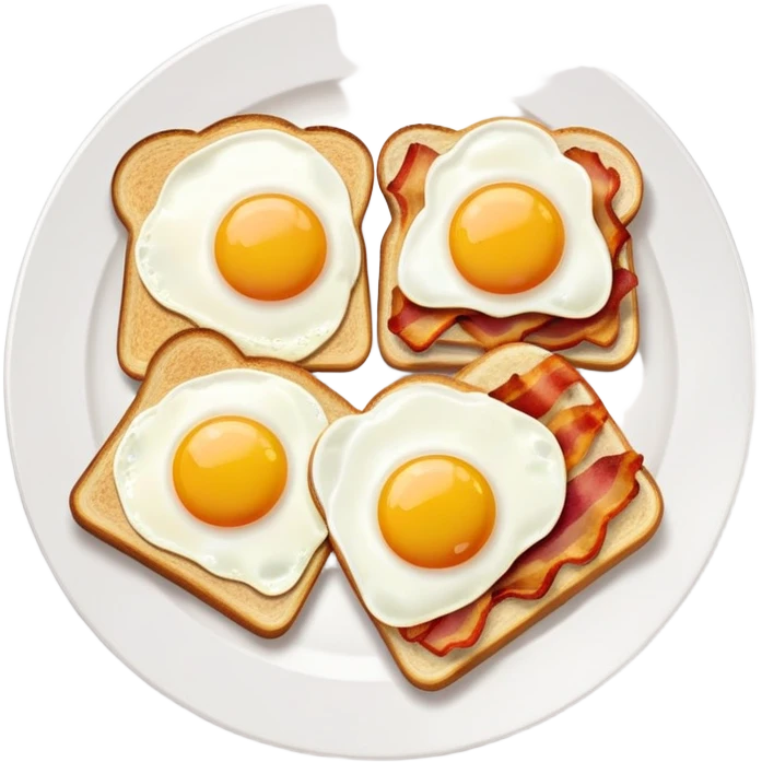 Realistic breakfast on white plate emoji