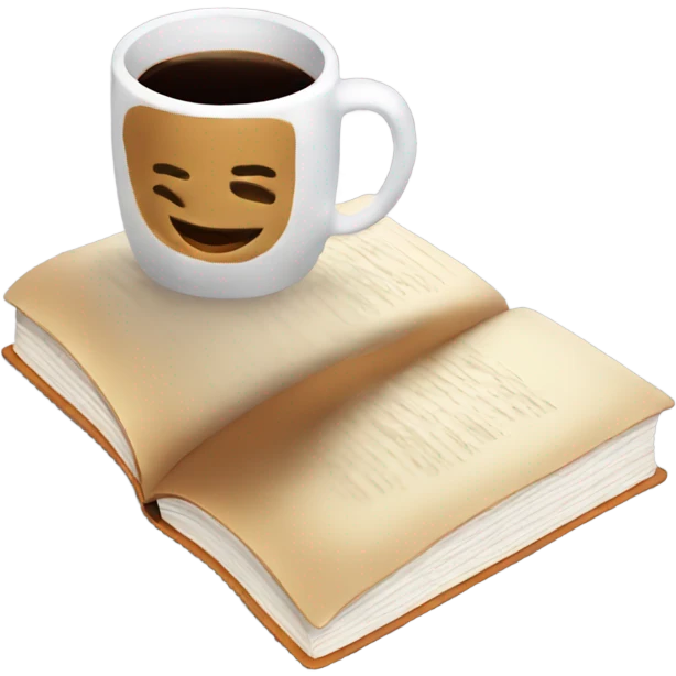 a book with a coffee emoji