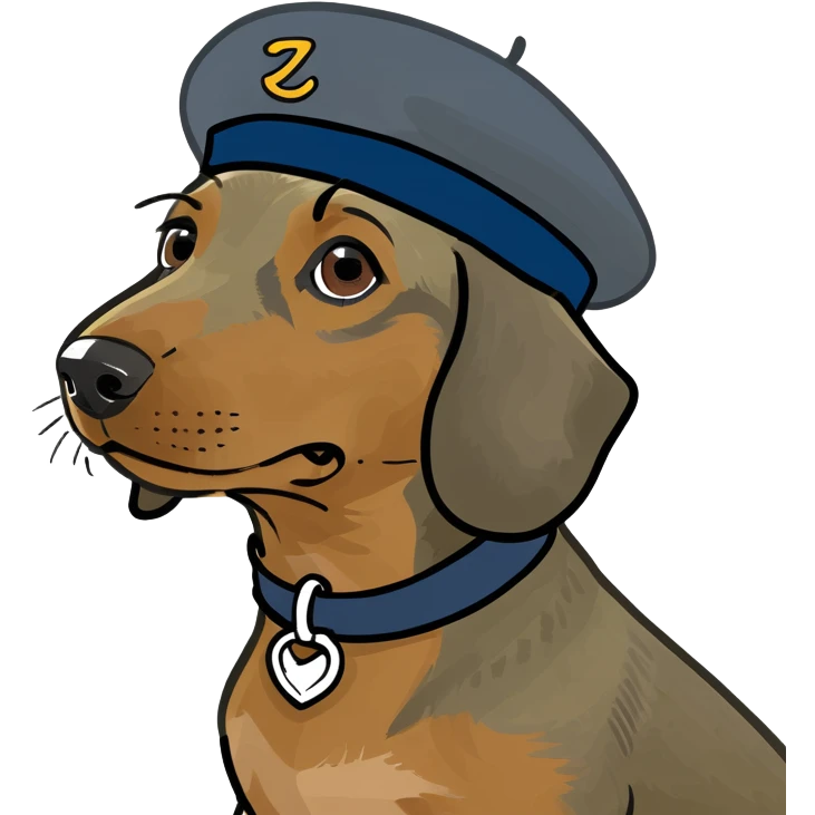Daschund with a beret emoji