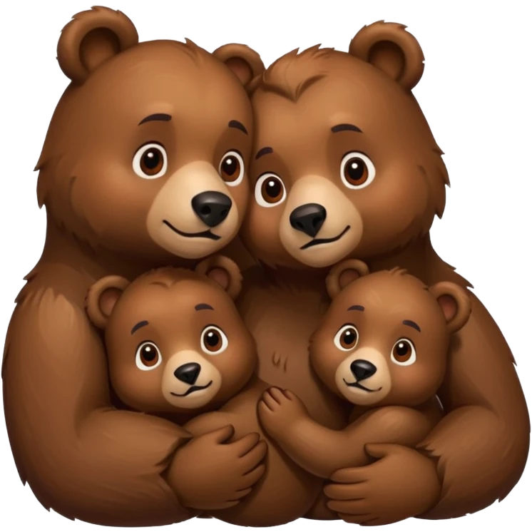 Mama, papa, and baby bear hug emoji