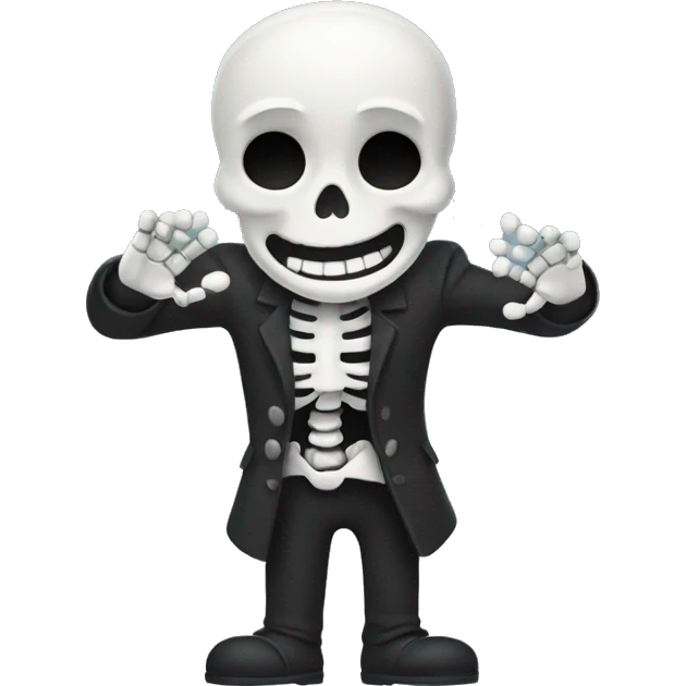 2d cartoon Skeleton salute emoji