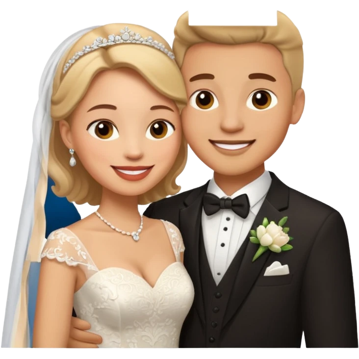 сделай пару жениться мужы и жены в женитбенных костюмах emoji