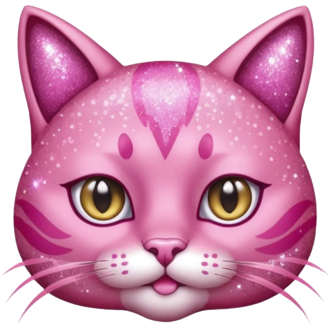 glitter sexy pink cat emoji
