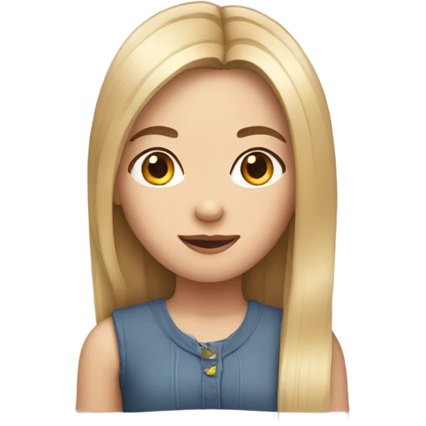 Girl with fair skin and straight hair emoji