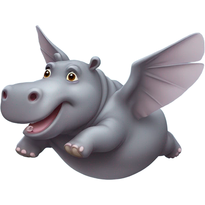 Flying hippo emoji