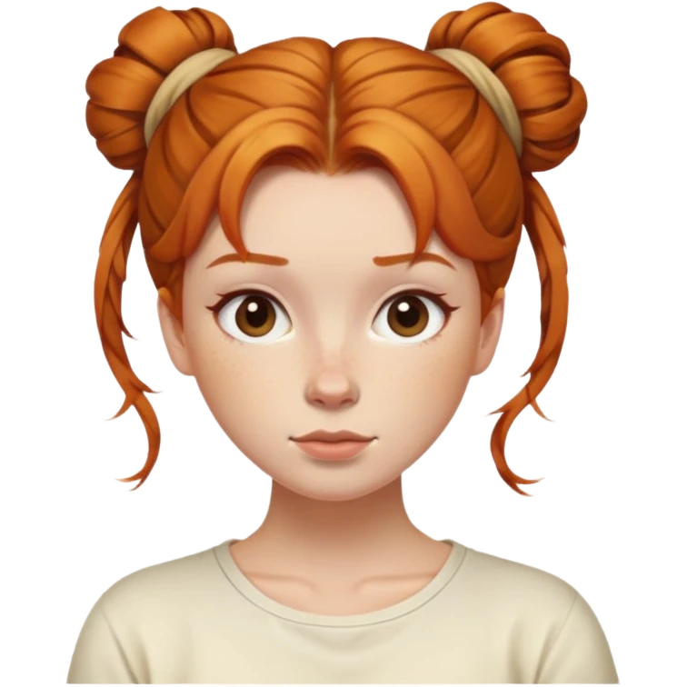 Ginger girl messy bun cream top emoji