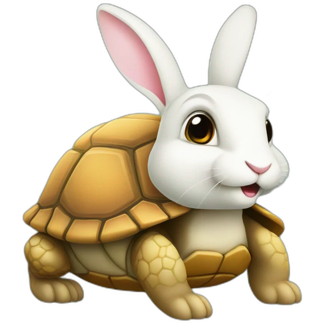 Lapin sur tortue emoji