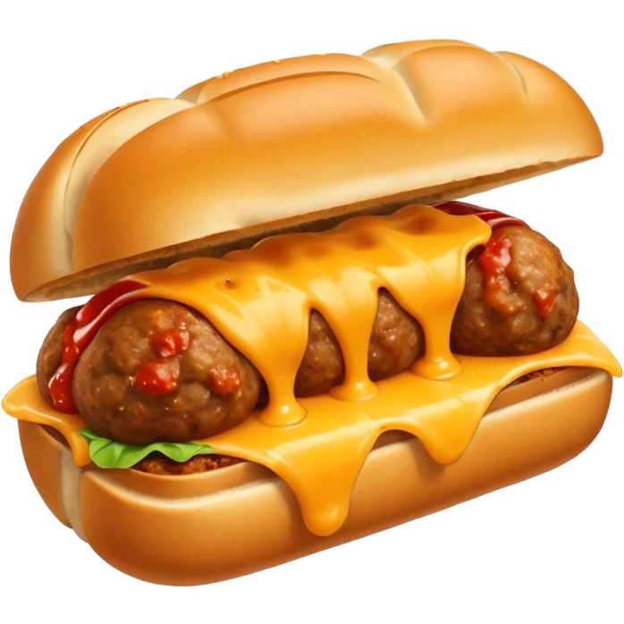 meatball sub with a bite taken out emoji
