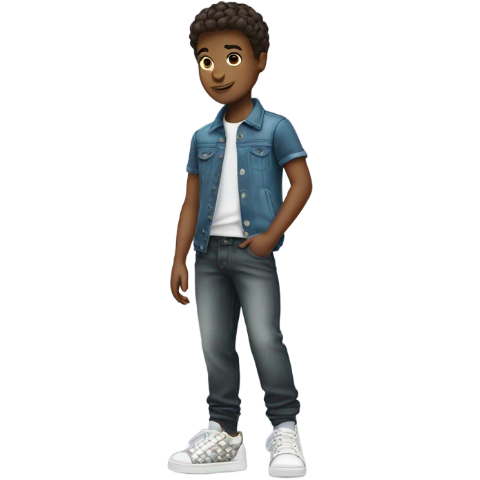 stylish boy with sneakers emoji