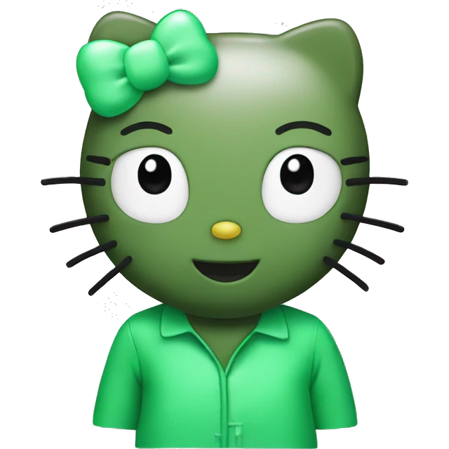 Green hello kitty emoji