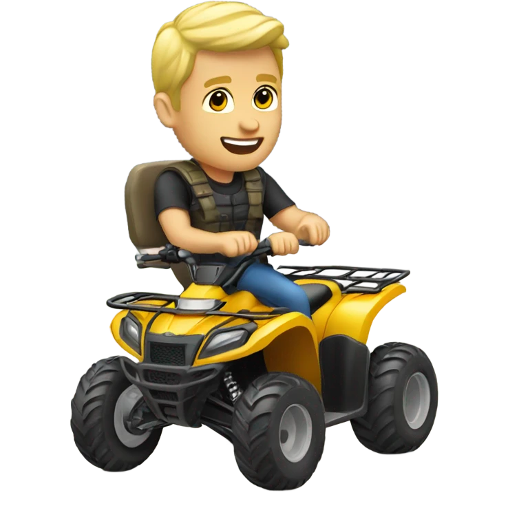 Blonde man riding ATV emoji