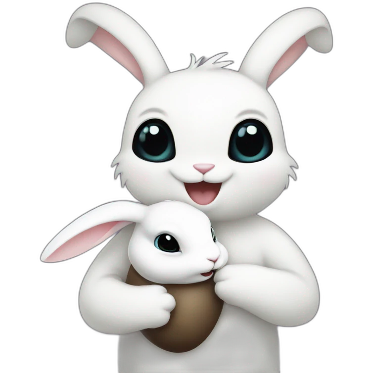Toothless holding a white bunny emoji