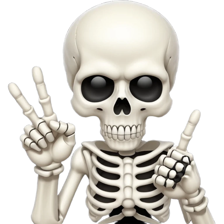 Skull doing finger guns emoji