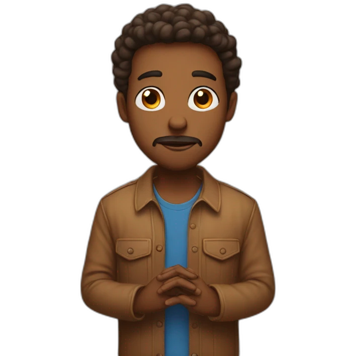 a guy with a brown kare and big lips prays emoji