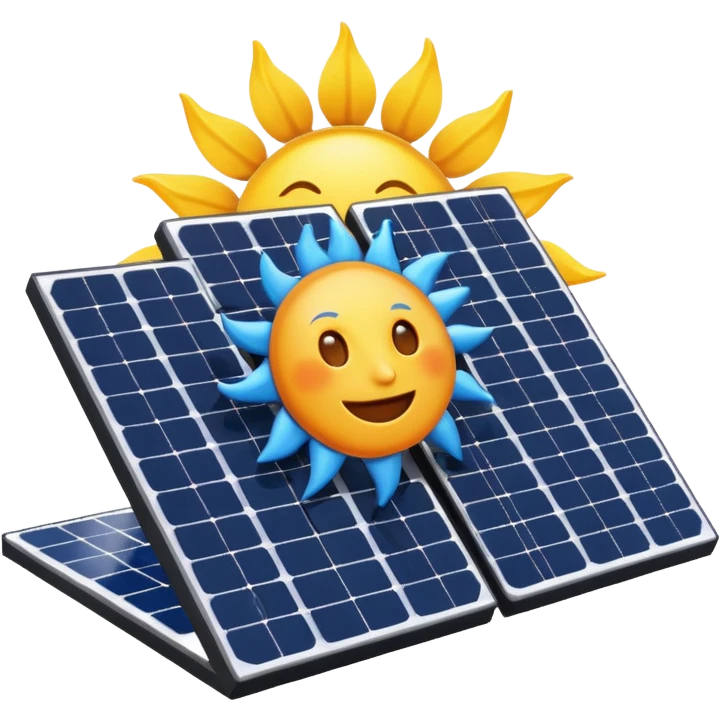 solar panel with a sun emoji, symbolizing renewable energy and sustainability emoji