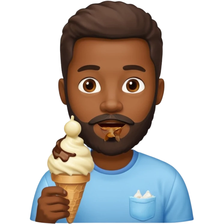 bearded black man ice cream emoji