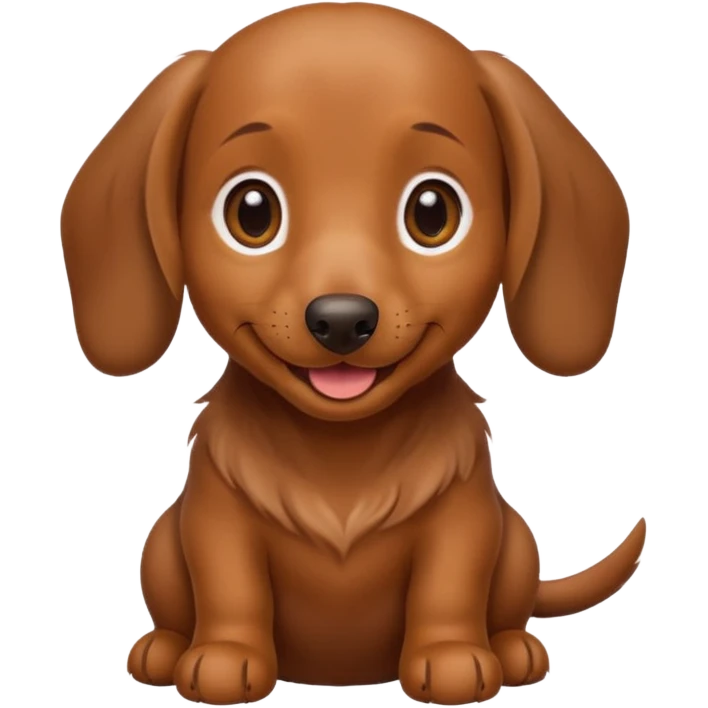 Perrito salchicha marrón sonriendo emoji