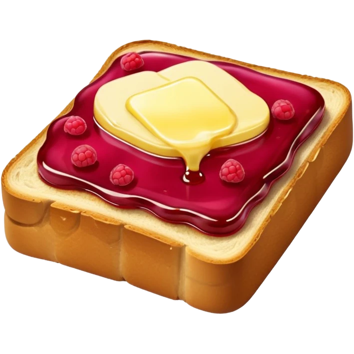 a slice of bread with butter and raspberry jam emoji