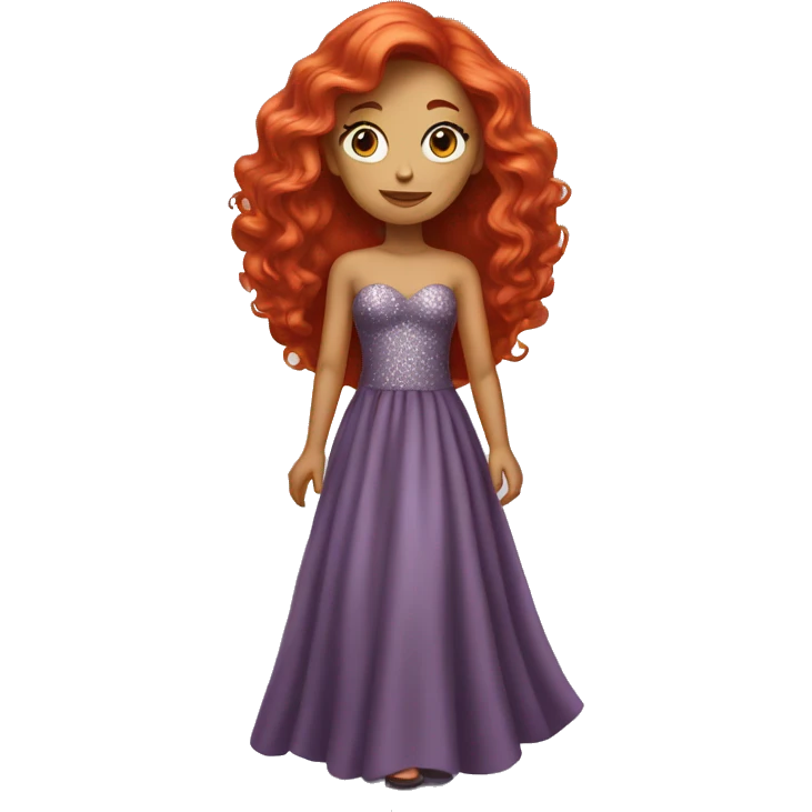 red-haired girl in a long glamour dress emoji